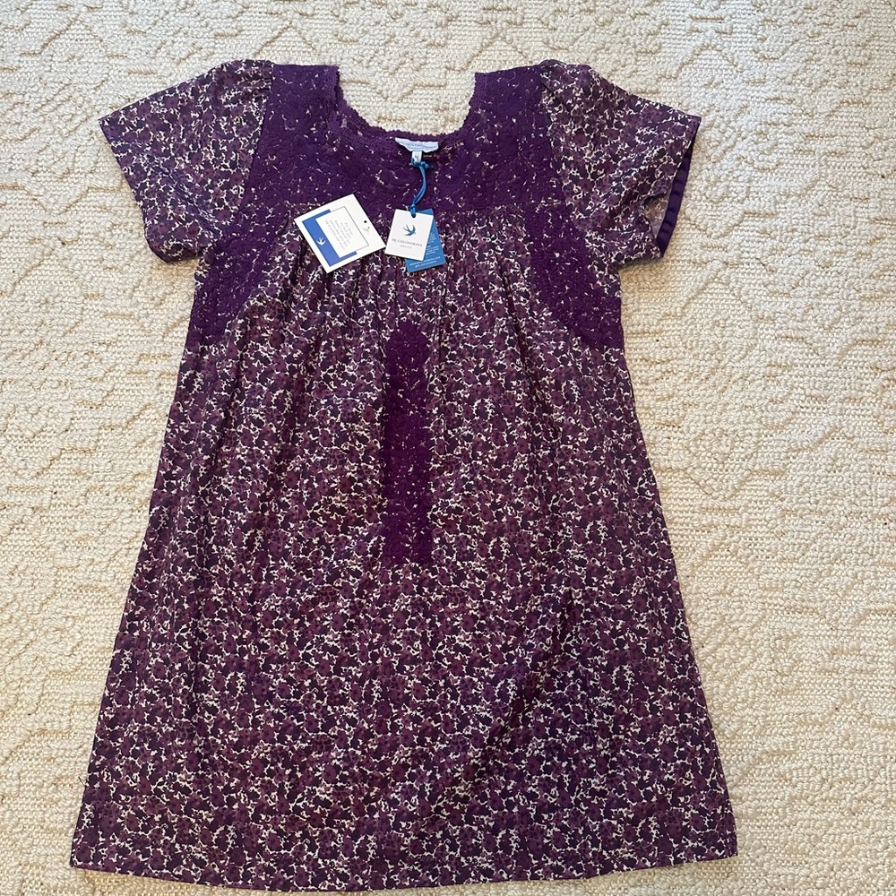 Mi Golondrina Liliana Púrpura Floral Shirt Dress size medium